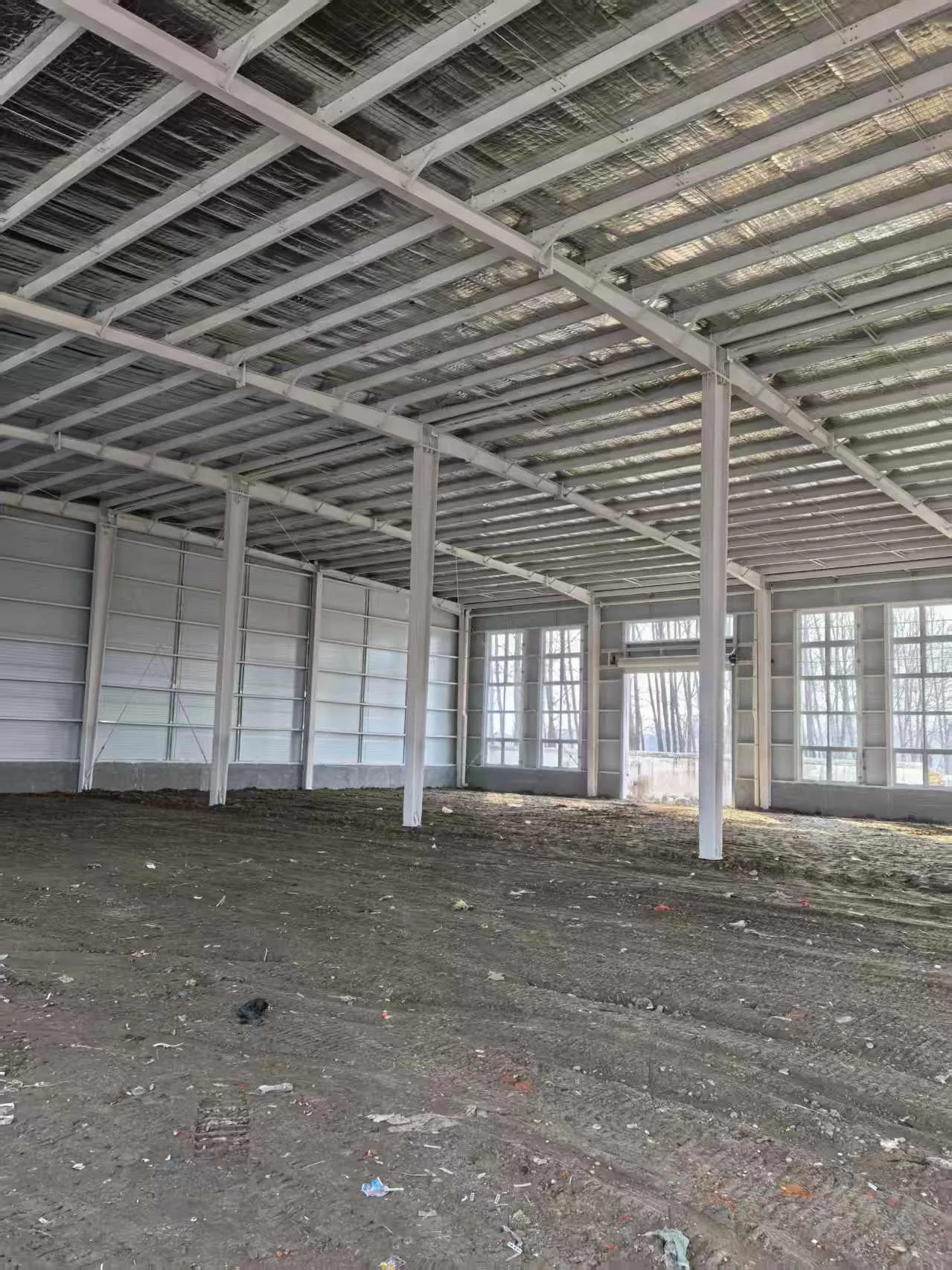 Steel structure construction interior project photograph